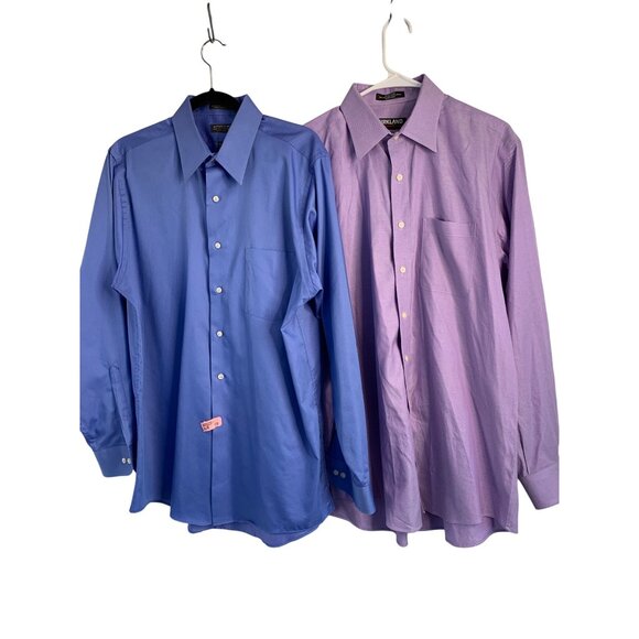Lot Of Two Mens Dress Shirts 16.5 Neck 34/35 Sleeve Arrow & Kirkland EUC 8912 - Picture 7 of 11